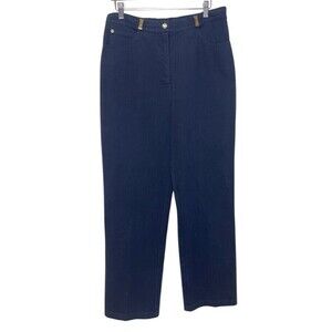 St John Sport by Marie Gray Blue Pants High Rise Size 12 Gold hardware Casual